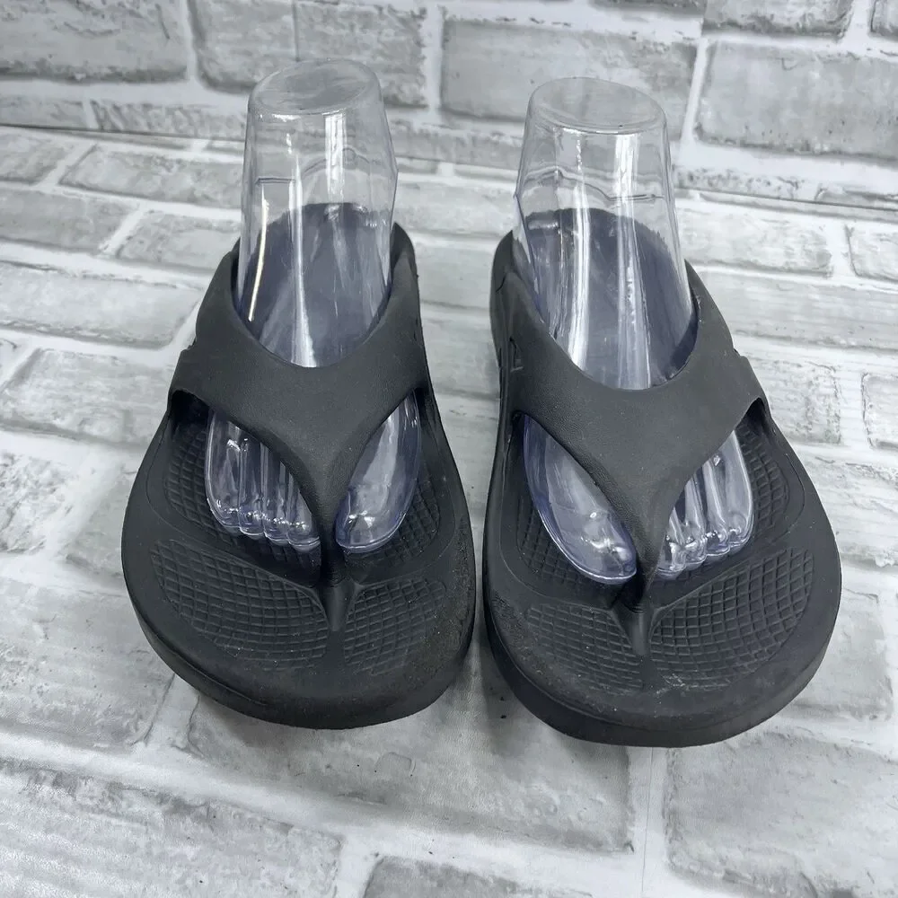 OOFOS Original Recovery Comfort Thong Flip Flop Sandals Black Men 8 -Woman 10